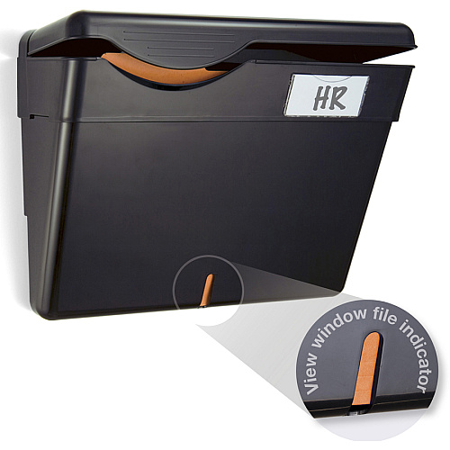 Officemate HIPAA Wall File with Cover Black - Plastic - 1 Each (21472)