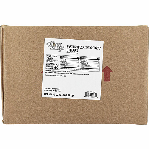 Office Snax Soft Peppermint Puffs Resealable Tub - Salty - Canister - 1 / Carton (00661)