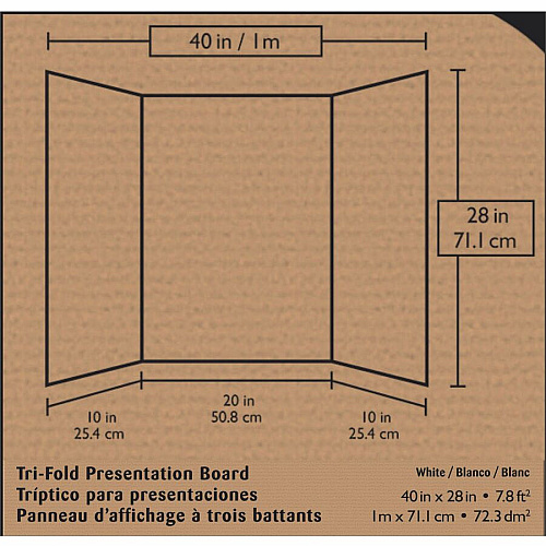Pacon Presentation Boards 28" Board Height x 40" Board Width - White Surface - 8 / Carton (3774)