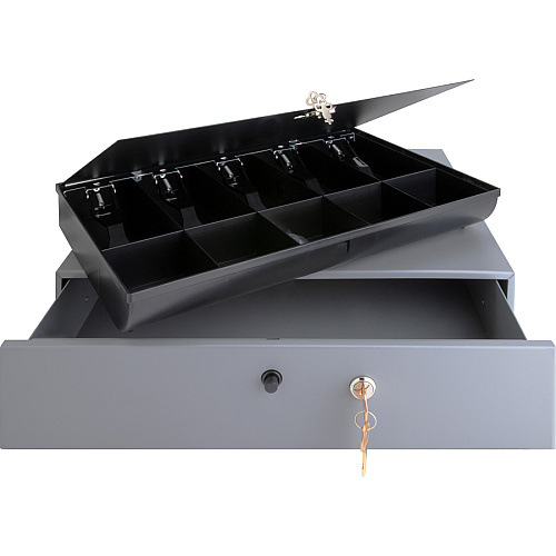 Sparco Removable Tray Cash Drawer Gray - 3.8" Height x 17.8" Width x 15.8" Depth (15504)