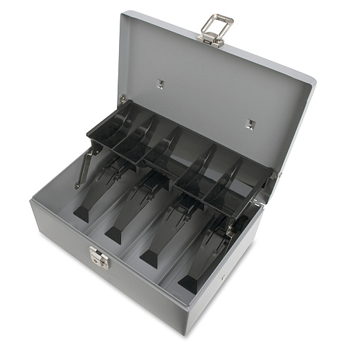 Sparco Controller Cash Box 5 Coin - Gray - 3.4" Height x 11.4" Width x 7.5" Depth (15507)