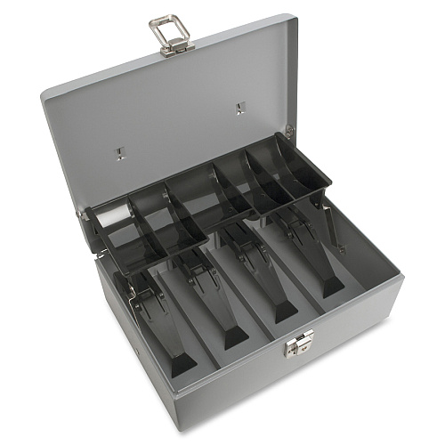 Sparco Controller Cash Box 5 Coin - Gray - 3.4" Height x 11.4" Width x 7.5" Depth (15507)