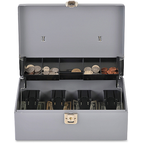Sparco Controller Cash Box 5 Coin - Gray - 3.4" Height x 11.4" Width x 7.5" Depth (15507)
