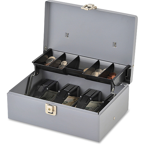 Sparco Controller Cash Box 5 Coin - Gray - 3.4" Height x 11.4" Width x 7.5" Depth (15507)