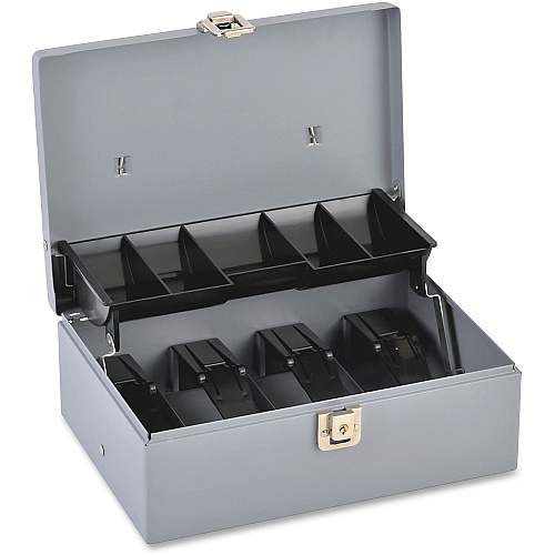 Sparco Controller Cash Box 5 Coin - Gray - 3.4" Height x 11.4" Width x 7.5" Depth (15507)