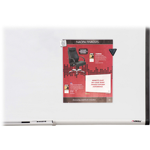 Lorell Signature Series Magnetic Dry-erase Markerboard 72" (6 ft) Width x 48" (4 ft) Height - Coated Steel Surface - Silver, Ebony Frame - Magnetic - 1 Each (LLR69653)