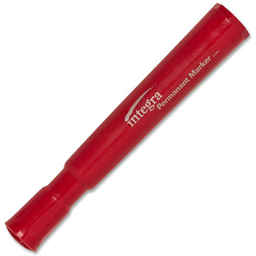 Integra Permanent Chisel Markers Chisel Marker Point - Red Ink - 1 Dozen (33328)