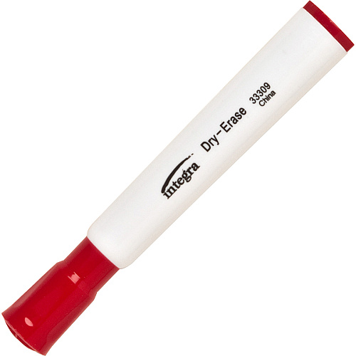 Integra Chisel Point Dry-erase Markers Chisel Marker Point - Red Ink - 1 Dozen (33309)