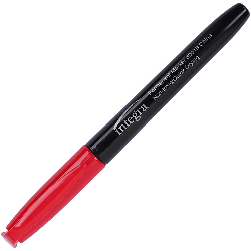 Integra Permanent Fine Point Markers Fine Marker Point - Red Ink - 1 Dozen (30018)
