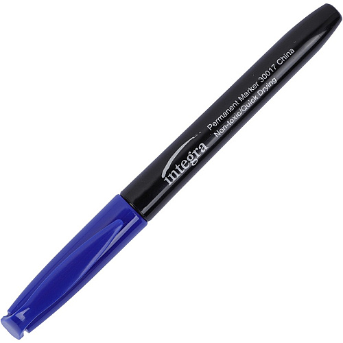 Integra Permanent Fine Point Markers Fine Marker Point - Blue Ink - 1 Dozen (30017)
