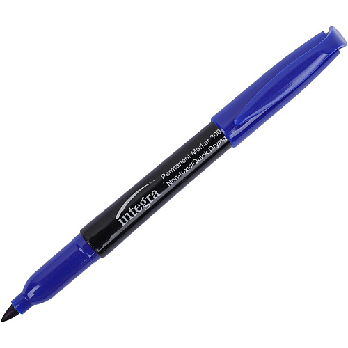 Integra Permanent Fine Point Markers Fine Marker Point - Blue Ink - 1 Dozen (30017)