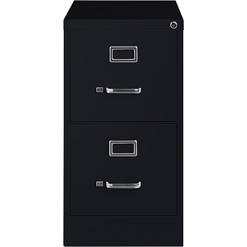 Lorell Fortress Series 26-1/2" Commercial-Grade Vertical File Cabinet 15" Width x 26.5" Depth x 28.4" Height - 2 x Drawer(s) for File - Letter - Vertical - Security Lock, Ball-bearing Suspension, Heavy Duty - Black - Steel - Recycled (LLR60194)