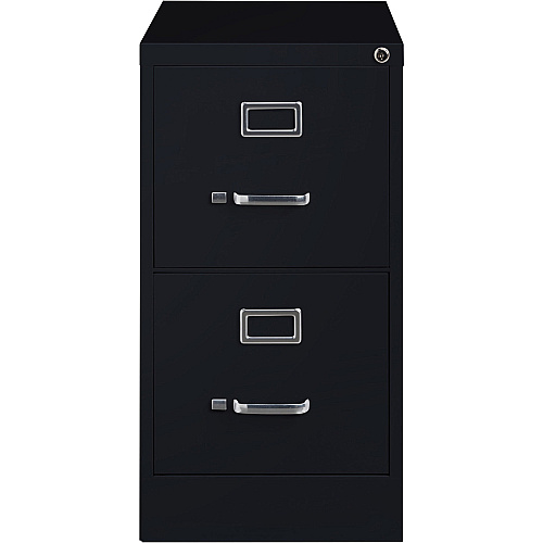 Lorell Fortress Series 26-1/2" Commercial-Grade Vertical File Cabinet 15" Width x 26.5" Depth x 28.4" Height - 2 x Drawer(s) for File - Letter - Vertical - Security Lock, Ball-bearing Suspension, Heavy Duty - Black - Steel - Recycled (LLR60194)