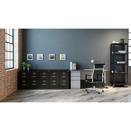 Lorell Fortress Series 26-1/2" Commercial-Grade Vertical File Cabinet 15" Width x 26.5" Depth x 28.4" Height - 2 x Drawer(s) for File - Letter - Vertical - Security Lock, Ball-bearing Suspension, Heavy Duty - Black - Steel - Recycled (LLR60194)