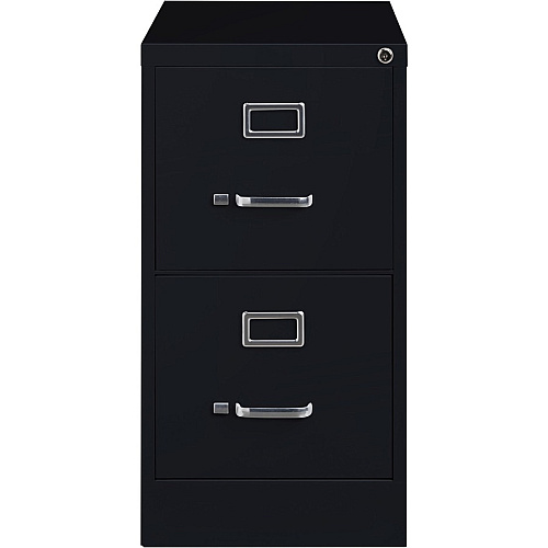 Lorell Fortress Series 25" Commercial-Grade Vertical File Cabinet 15" Width x 25" Depth x 28.4" Height - 2 x Drawer(s) for File - Letter - Vertical - Security Lock, Ball-bearing Suspension, Heavy Duty - Black - Steel - Recycled (LLR60653)
