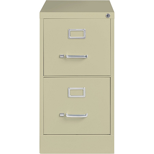 Lorell Fortress Series 25" Commercial-Grade Vertical File Cabinet 15" Width x 25" Depth x 28.4" Height - 2 x Drawer(s) for File - Letter - Vertical - Security Lock, Ball-bearing Suspension, Heavy Duty - Putty - Steel - Recycled (LLR60655)