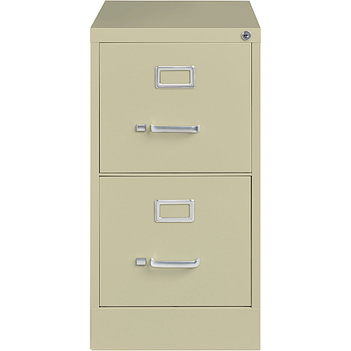 Lorell Fortress Series 25" Commercial-Grade Vertical File Cabinet 15" Width x 25" Depth x 28.4" Height - 2 x Drawer(s) for File - Letter - Vertical - Security Lock, Ball-bearing Suspension, Heavy Duty - Putty - Steel - Recycled (LLR60655)