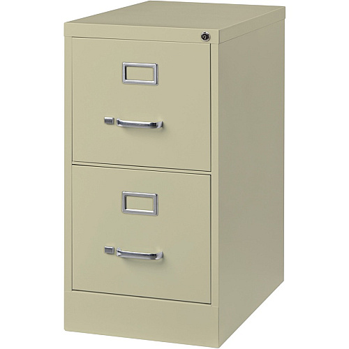 Lorell Fortress Series 25" Commercial-Grade Vertical File Cabinet 15" Width x 25" Depth x 28.4" Height - 2 x Drawer(s) for File - Letter - Vertical - Security Lock, Ball-bearing Suspension, Heavy Duty - Putty - Steel - Recycled (LLR60655)