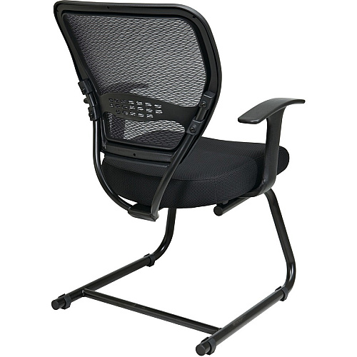 Office Star Professional Air Grid Back Visitors Chair Black Seat Color - Sled Base - Black - 1 Each (5505)