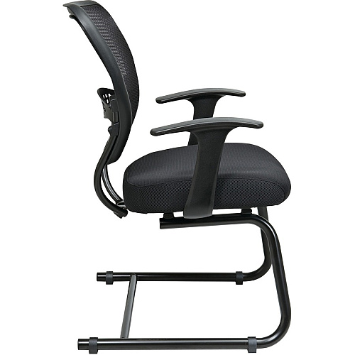 Office Star Professional Air Grid Back Visitors Chair Black Seat Color - Sled Base - Black - 1 Each (5505)