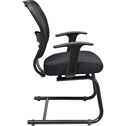 Office Star Professional Air Grid Back Visitors Chair Black Seat Color - Sled Base - Black - 1 Each (5505)