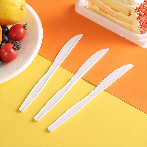Genuine Joe Heavyweight Disposable Knives Disposable - White - 100 / Box (GJO10431)