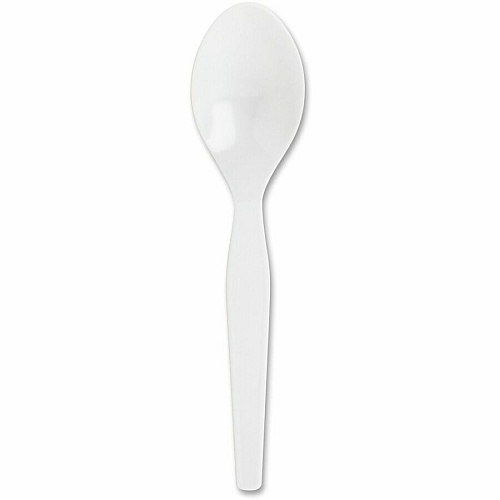 Genuine Joe Heavyweight Disposable Spoons Disposable - White - 100 / Box (GJO10432)