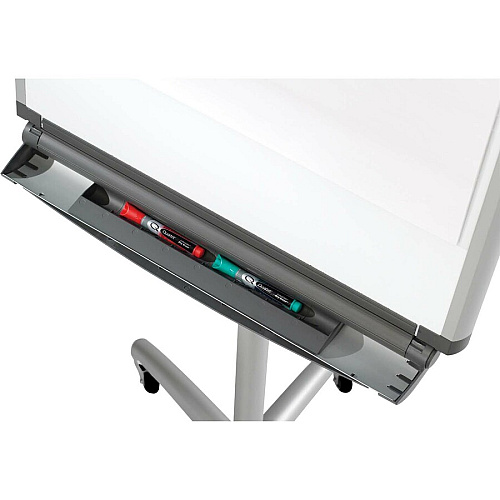 Quartet Euro Premium Mobile Magnetic Easel 27" (2.2 ft) Width x 41" (3.4 ft) Height - White Porcelain Surface - Silver Aluminum Frame - Magnetic - 1 Each (EU2000TE)