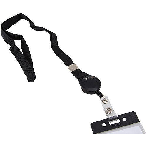 SICURIX Lanyard Card Reel 36" Length - Black - 12 / Pack (68979)