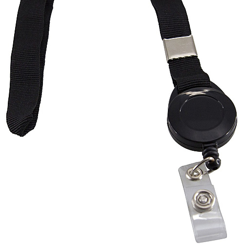 SICURIX Lanyard Card Reel 36" Length - Black - 12 / Pack (68979)