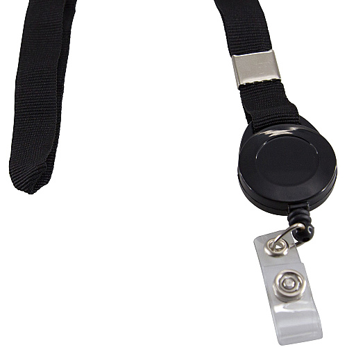 SICURIX Lanyard Card Reel 36" Length - Black - 12 / Pack (68979)