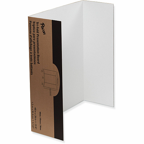 Pacon Presentation Boards 36" Board Height x 48" Board Width - White Surface - Tri-fold, Heavy Duty - 18 / Carton (3762)