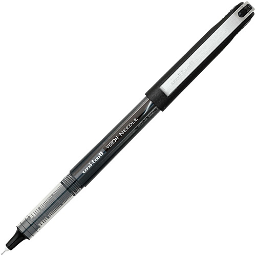 uni-ball uniball&trade; Vision Needle Rollerball Pens 0.5 mm Micro Pen Point - Black Ink - Liquid - 1 Dozen (1734918)