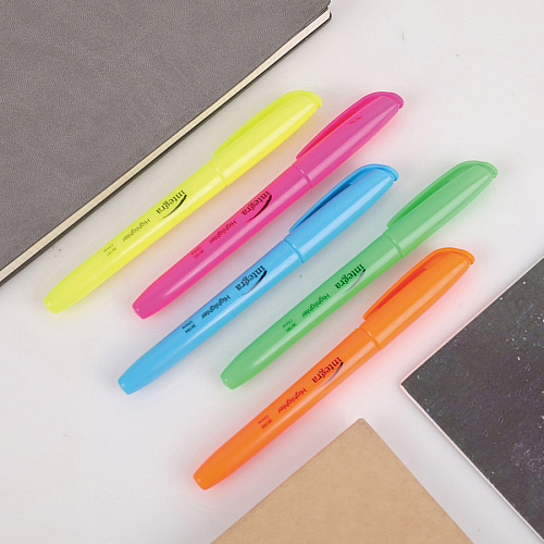 Integra Pen Style Fluorescent Highlighters Chisel Marker Point - Assorted Ink - 5 / Set (36180)