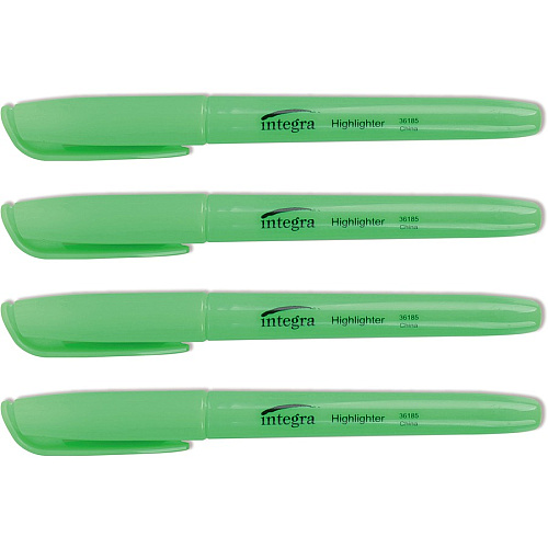 Integra Pen Style Fluorescent Highlighters Chisel Marker Point - Green Ink - 1 Dozen (36185)