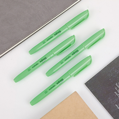Integra Pen Style Fluorescent Highlighters Chisel Marker Point - Green Ink - 1 Dozen (36185)
