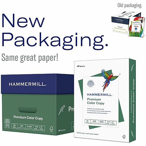 Hammermill Premium Color Copy Paper - White 100 Brightness - Letter - 8 1/2" x 11" - 28 lb Basis Weight - High Brightness, Heavyweight - White - 500 Sheets per Ream - 8 / Carton (102467CT)