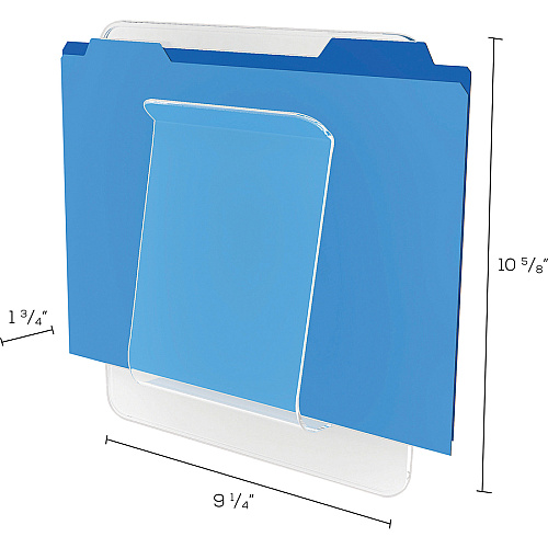 Deflecto Stand-Tall Wall File 10.63" Height x 9.25" Width x 1.75" Depth - Unbreakable, Stackable - Clear - Plastic - 1 Each (65501)
