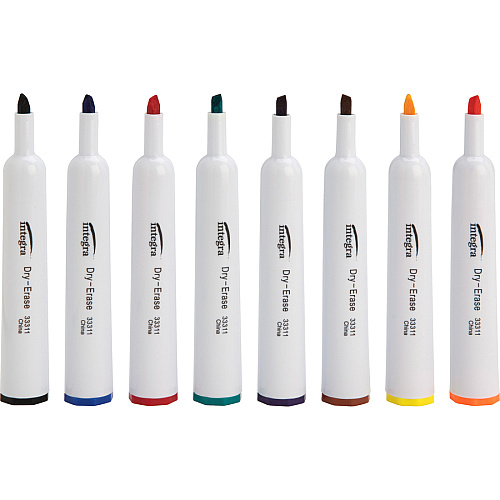 Integra Chisel Point Dry-erase Markers Chisel Marker Point - Assorted Ink - 8 / Set (33311)