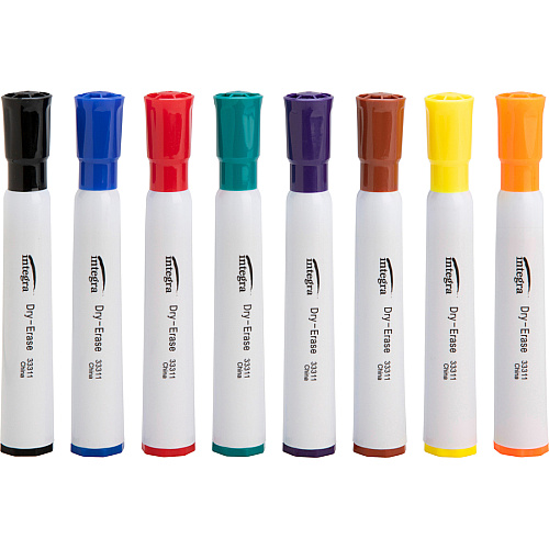 Integra Chisel Point Dry-erase Markers Chisel Marker Point - Assorted Ink - 8 / Set (33311)