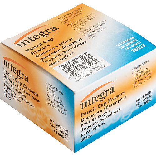 Integra Pink Pencil Cap Eraser Pink - Wedge - 144 / Box - Latex-free (36523)