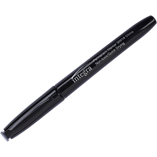 Integra Permanent Fine Point Markers Fine Marker Point - Black Ink - 1 Dozen (30016)