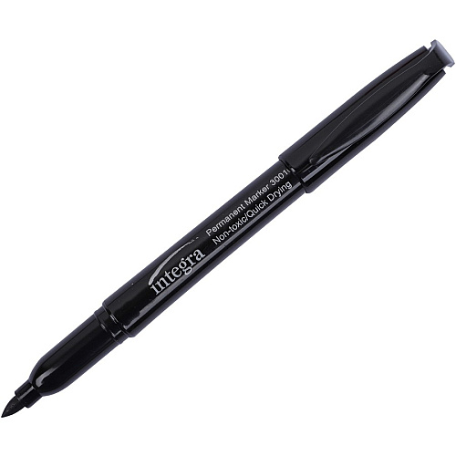 Integra Permanent Fine Point Markers Fine Marker Point - Black Ink - 1 Dozen (30016)