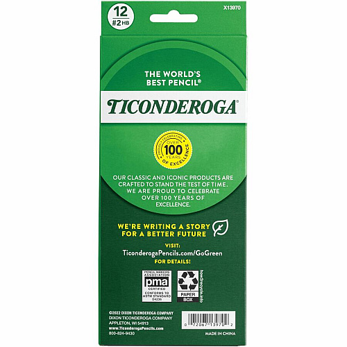 Ticonderoga Noir Pre-Sharpened No. 2 Pencils Black Lead - #2 - 1 Dozen (13970)