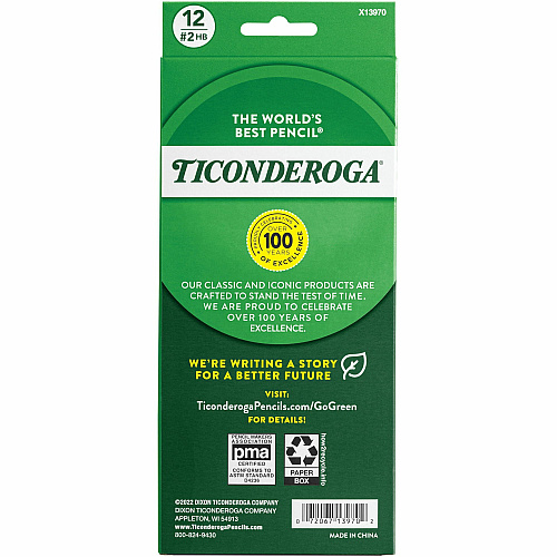 Ticonderoga Noir Pre-Sharpened No. 2 Pencils Black Lead - #2 - 1 Dozen (13970)