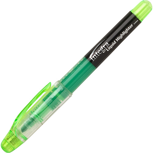 Integra Liquid Highlighters Chisel Marker Point - Green Ink - 1 Dozen (33314)
