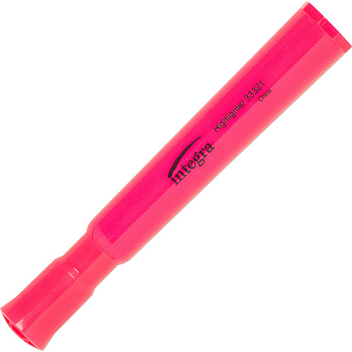 Integra Chisel Desk Liquid Highlighters Chisel Marker Point - Fluorescent Pink Ink - 1 Dozen (33321)