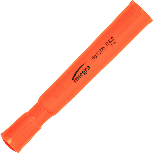Integra Chisel Desk Liquid Highlighters Chisel Marker Point - Fluorescent Orange Ink - 1 Dozen (33322)