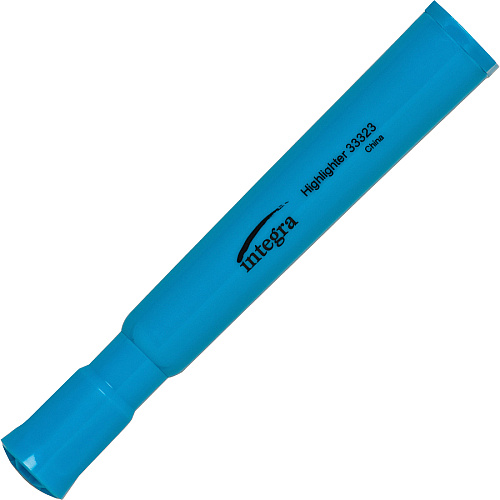 Integra Chisel Desk Liquid Highlighters Chisel Marker Point - Fluorescent Blue Ink - 1 Dozen (33323)