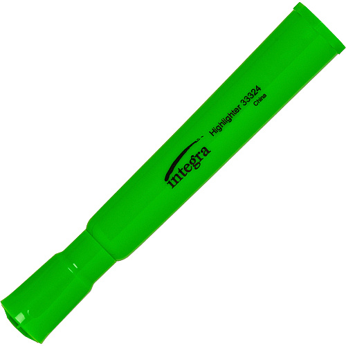 Integra Chisel Desk Liquid Highlighters Chisel Marker Point - Green Ink - 1 Dozen (33324)